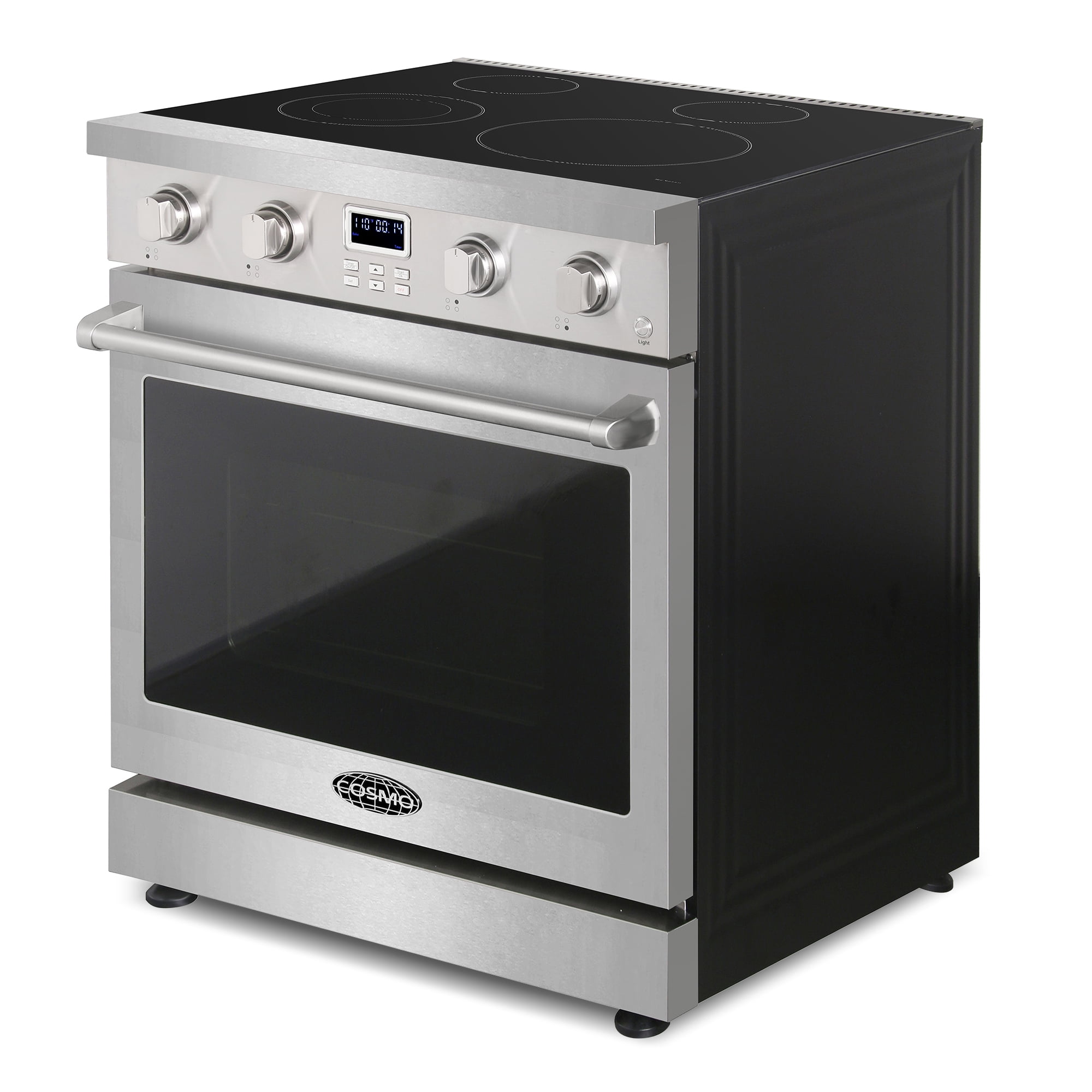 Cosmo 30 in. Haven Collection 4.8 cu. ft. Electric Range with 4 Burner Glass Cooktop and Convection Oven in Stainless Steel