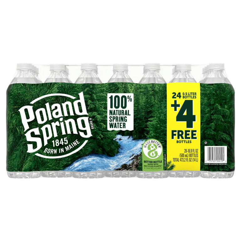 Poland Spring Brand 100% Natural Spring Water, 12 fl oz. Plastic Bottles  (12 count)
