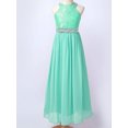 thumbnail image 5 of Eandarui Kids Flower Girl Floral Lace Dress Halter Neck Chiffon Long Junior Bridesmaid Dress Pageant Mint Green 12, 5 of 7