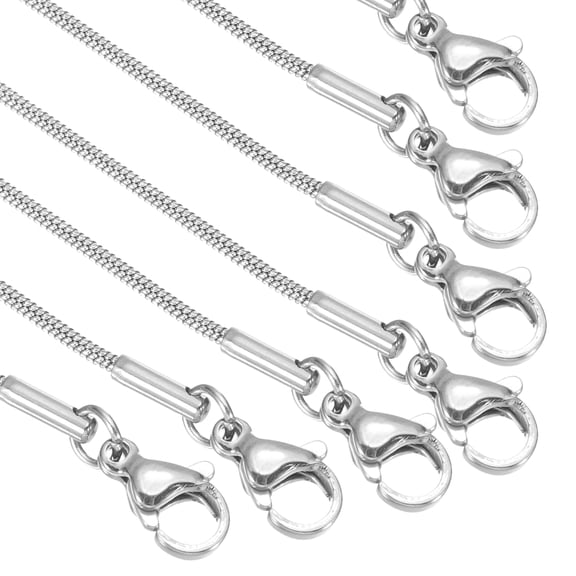 Uxcell 1.Uxcell 2mm Round Chain Necklace, 12Pcs 22Inch Thin Stainless Steel Jewelry Charm Chains Necklace with Lobster Clasps for Men Women DIY Jewelry Making Gift, Silver Tone