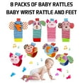 thumbnail image 5 of 0-6 months old baby wrist bell, animal socks with sound, cotton monkey elephant pig dog shape socks, children Soft Arm Wrist Rattles Foot Finder Ankle Sock for Newborn Baby, 5 of 7