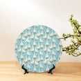 thumbnail image 6 of Balery White Geese and Flower Print Bone China Decorative Plate Ceramic Dinner Plates Art Crafts with Display Stand-8in, 6 of 6