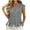 Z43 Gray, variant on Cap Sleeve Tops for Women V Neck Button Down Blouses Pleated Peplum Hem Textured Tunic Shirts Casual Flattering Slim Fit Holiday Summer Clothes Navy,XXL