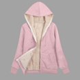 thumbnail image 4 of MIASHUI Women's Lined Zip Up Hoodie with Drawstring, Winter Warm Long Sleeve Casual Jacket, Plush Composite Hooded Top Pink,XL, 4 of 4