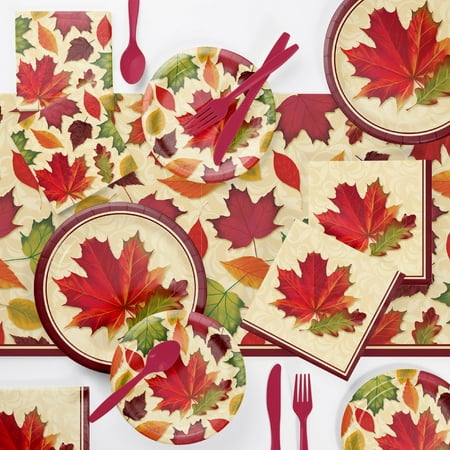 Fall Leaves Party Supplies Kit (Serves 8 Guests)