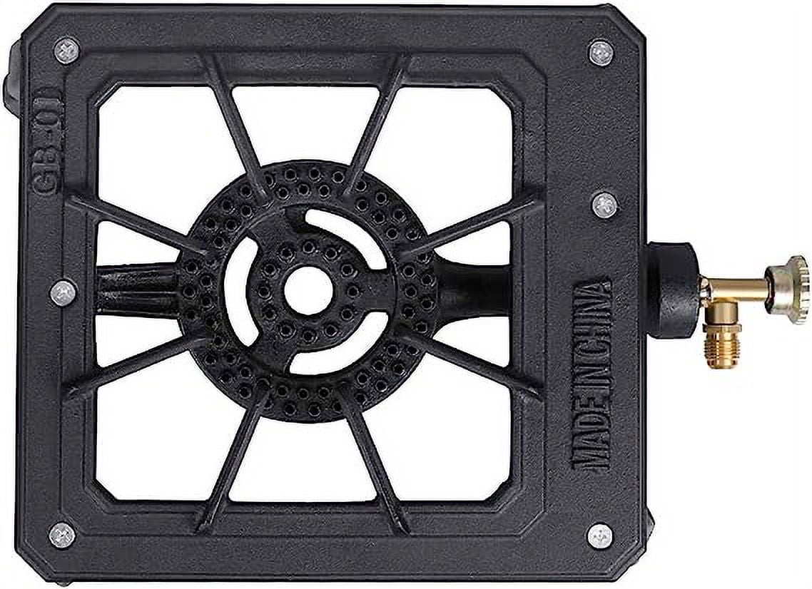 CJC Portable Stove Burner Cast Iron Propane LPG Gas Cooker for Patio Outdoor Camping BBQ, Not Include Adapter