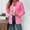 Pink, variant on Women's Solid Color Button Front Casual Jacket With Long Sleeves No Hood​​
