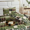 thumbnail image 5 of Green Essen Rustic Quilt Sets Queen/Full Size Reversible Lodge Bedding Set Country Quilt Sets Microfiber Moose Bear Bedspread Patchwork Coverlet Cabin Decor, 5 of 7