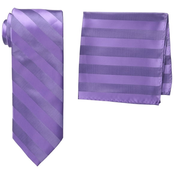 Stacy Adams Ensemble de Cravate Formelle à Rayures Tissée Unie pour Homme, Raisin, Taille Unique