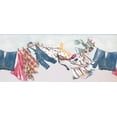 thumbnail image 2 of Clothes Hanging on Drying Line Aero Blue Rustic Wallpaper Border for Kids, Roll 15' x 10'', 2 of 3