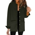 thumbnail image 2 of HAiming Women's Long Sleeve Jacket Trendy Lapel Button down Shirt Coat Fall Winter Casual Loose Outerwear with Pockets, 2 of 8