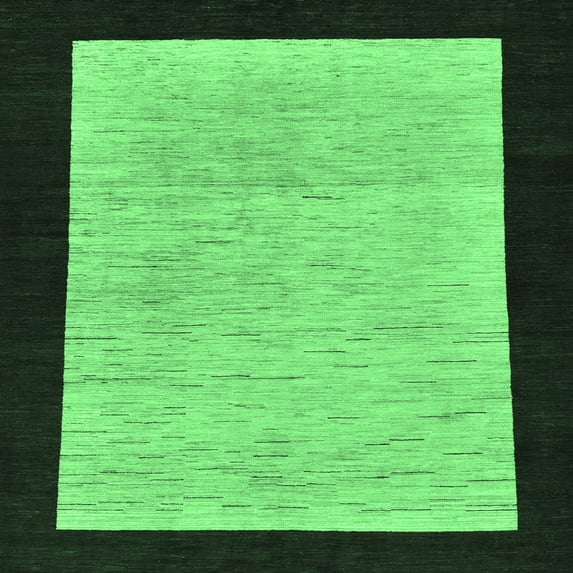 Ahgly Company Indoor Square Oriental Emerald Green Modern Area Rugs, 8' Square