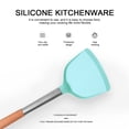 thumbnail image 3 of Silicone Cooking Kitchen Utensils Set with Holder, Wooden Handles BPA Free Non Toxic Silicone Turner Spatula Kitchen Gadgets Utensil Set for Nonstick Cookware - style1, 3 of 6