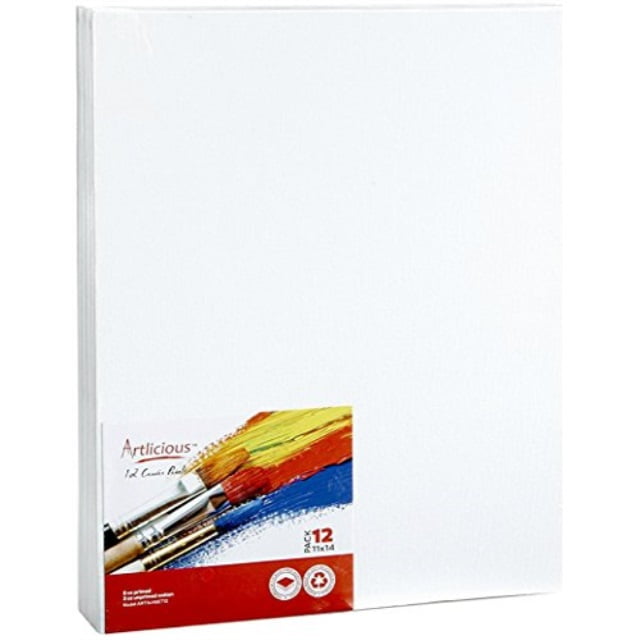 Artlicious 11x14 Super Value Canvas Panels Artist Canvas Boards for Painting 12 Pack Walmart