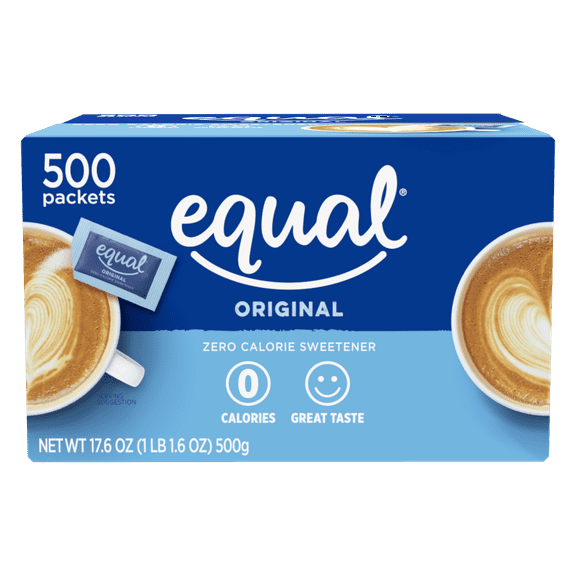 Equal Original Zero Calorie Sweetener 500 Packets – Sugar Substitute for Coffee, Tea & Baking
