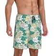 thumbnail image 2 of Balery Lotus Flower1 Pantalones cortos de pijama de punto de algodón para hombre con cinturilla y bolsillos-Large, 2 of 6