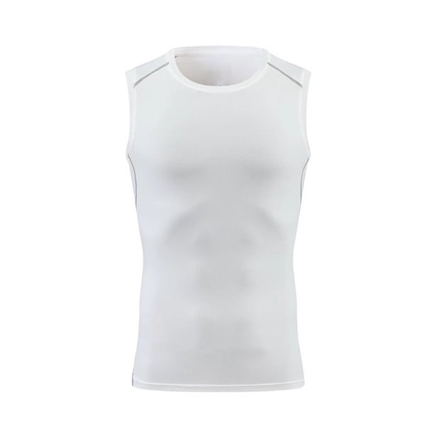 Camiseta sin mangas de compresión de secado rápido para hombre - Material mixto, ajuste ceñido, para correr/fitness