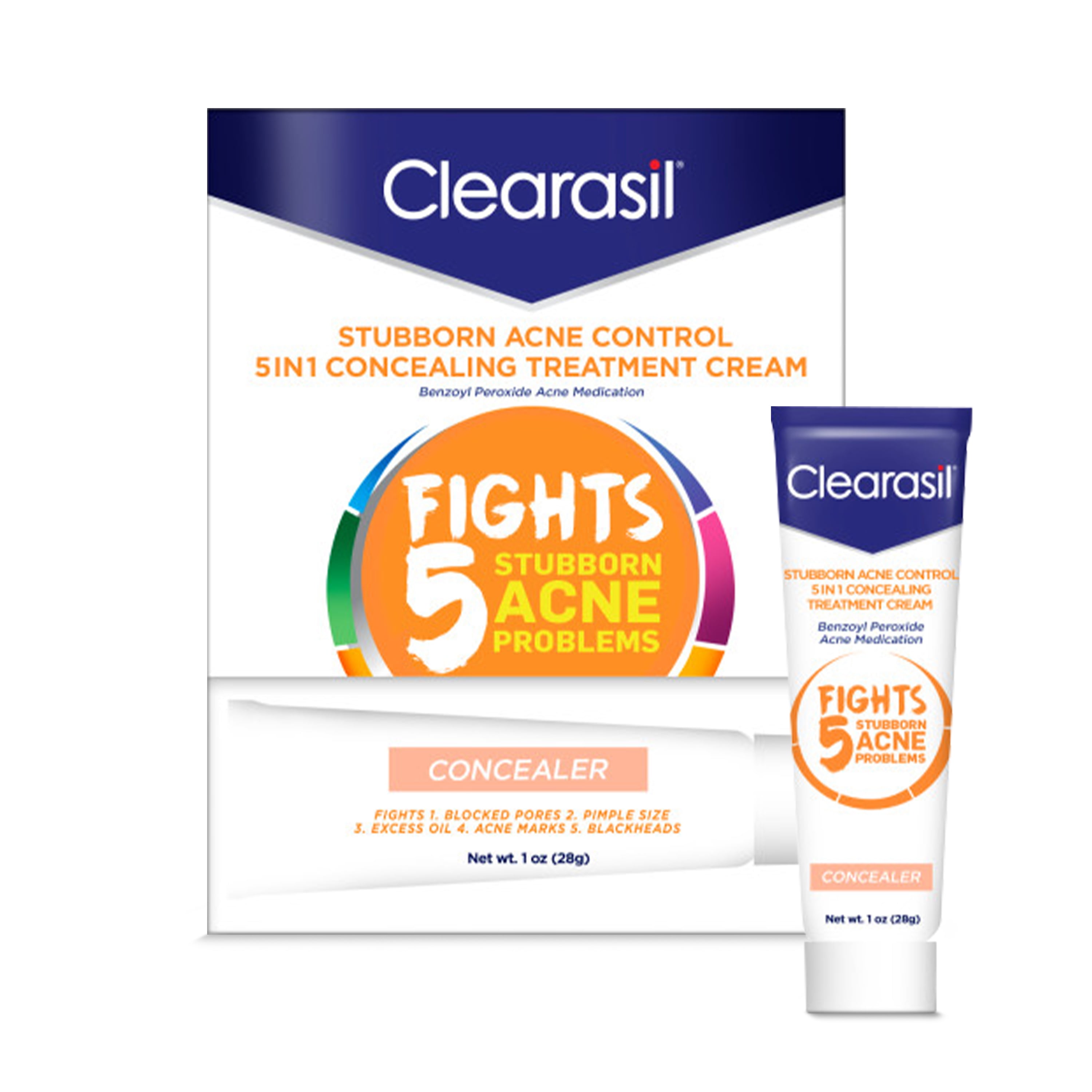 Clearasil Benzoyl Peroxide Stubborn Acne Concealing Spot Treatment