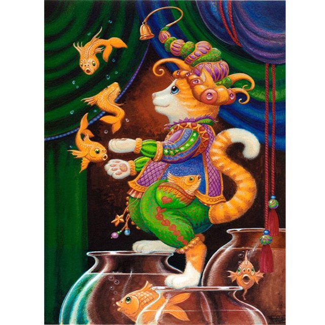 Diamond Painting 1 5D DIY Full Square Drill Cat Kit Decoración del hogar Arte Artesanía Hugtrwg Para estrenar