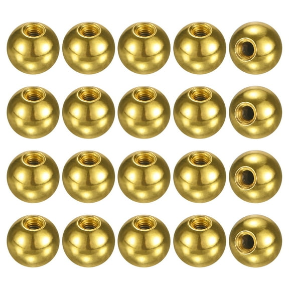 20-Pack Threaded Ball Nut Knobs, M3x9mm Carbon Steel Female Thread Ball Nut Cap for Lighting Fixtures/Machinery/DIY, [Electrophoretic Gold]