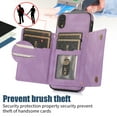 thumbnail image 4 of Mantto Crossbody Wallet Women Case for iPhone XR,Credit Card Pocket Diamond Design Phone Case with Strap,PU Leather Purse with Lanyard Bling Flip Cover For iPhone XR, Purple, 4 of 10