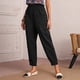thumbnail image 2 of Gibobby pantalones de mezclilla para mujer Pantalones de algodón y lino para mujer, pantalones informales con cintura elástica, pantalones con bolsillo (Negro, S), 2 of 5