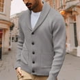 thumbnail image 2 of WELOIJEVBE Mens Sweaters Mens Shawl Collar Cardigan Sweaters Knit Textured Sweater Button Down Cardigans, 2 of 8