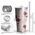 thumbnail image 3 of 30oz Pioneer Flower Floral Print Pattern Tumbler, Double Wall Vacuum Insulated Cup, BPA-Free Leak Proof Lid & Reusable Straws, Hot 12h, Cold 34h, 3 of 6