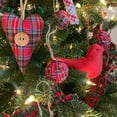 thumbnail image 4 of Red Felt Fabric Bird Christmas Ornaments - Set of 3 - by Marilee Home, 4 of 5