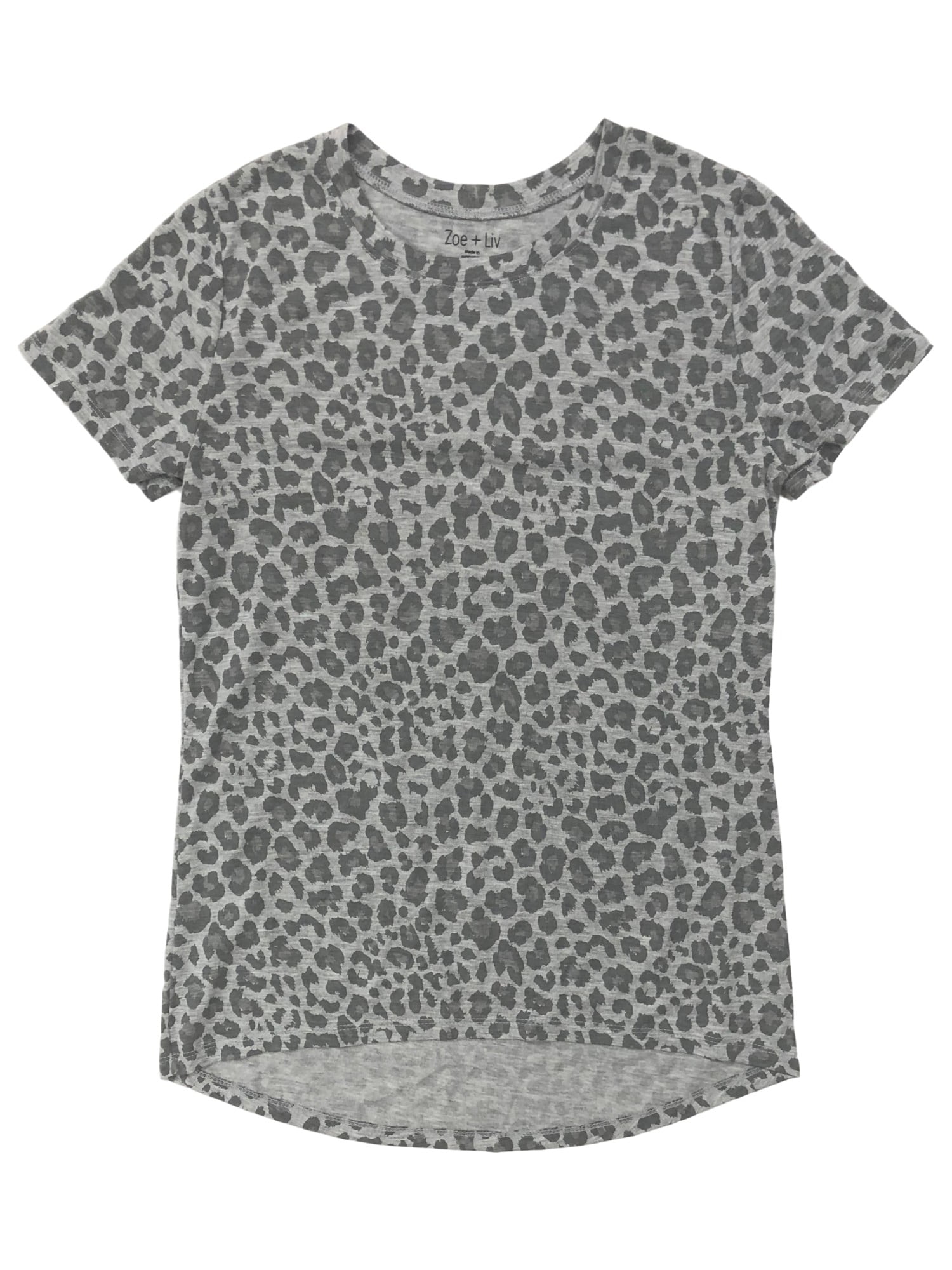 Womens Gray Leopard Print T-Shirt Cheetah Tee Shirt Small - Walmart.com