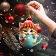thumbnail image 5 of Lilixerw Christmas Cat in Mug Ornament,Acrylic Cute Pattern Hanging Decoration for Christmas Tree,Festival Party Supplies,Car Home Decor, 5 of 8