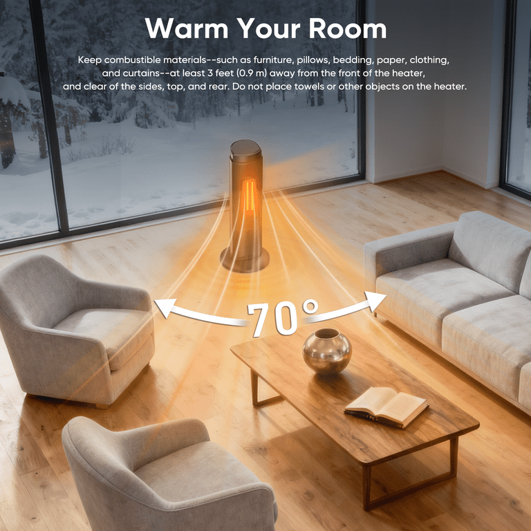 Concetta 1500W Tower Space Heater, Remote Control photo 7