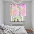 thumbnail image 5 of Rainbow Color Kitchen Curtains Small Short 39 Inch Length, Fantasy Colorful Ombre Swirl Grommet Top Bedroom Living Room Curtains, Light Filtering Cafe Curtain Drapes 2 Panels Set 55''x39'', 5 of 8