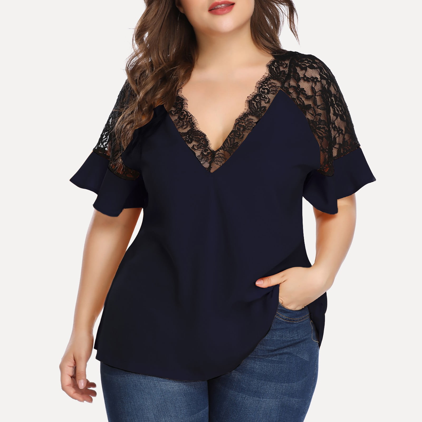 Shirt Short Sleeve Tops Navy 16(XXXXL 