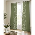 thumbnail image 5 of Japanese Sheer Curtains 84 Inch Length 2 Panels Set for Living Room/Bedroom, Green Rustic Retro Pastoral Floral Leaves Kitchen Curtains Grommet Semi-Sheer Curtains Drapes Window Treatments 52"x84"x2, 5 of 7