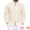 Khaki, variant on DARING DIVA Men's Stand Collar Long Sleeves Button Down Linen Shirts M White