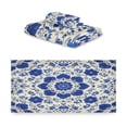 thumbnail image 2 of 3 Piece Bath Towels Set Bath Towel, Hand Towel and Face Towel for Bathroom, Gym, Hotel Blue and White Batik Pattern, 2 of 8