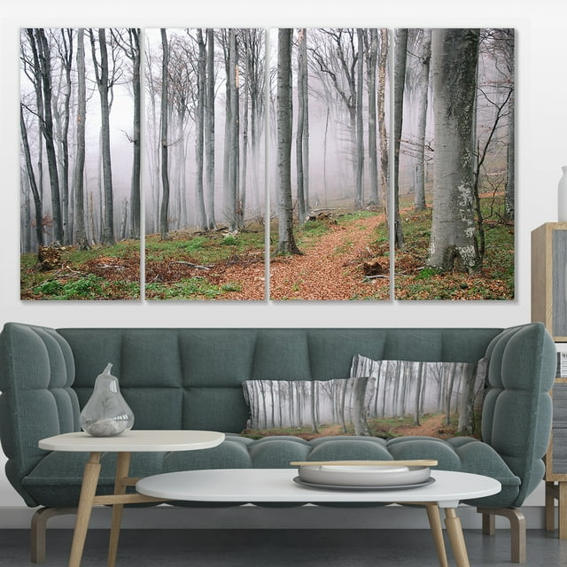 Thick Woods in Morning Forest - Modern Forest Canvas Art