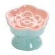 thumbnail image 1 of Bowl de Cerámica para Gatos de Color Azul Hielo con Rosa de Loto Lento, Bowl Elevado para Gatos y Pequeños Perros, Fácil de Limpiar, Reduce la Deglución y la Comida en Exceso, Anti-ahogo, Comida Lenta, 1 of 5