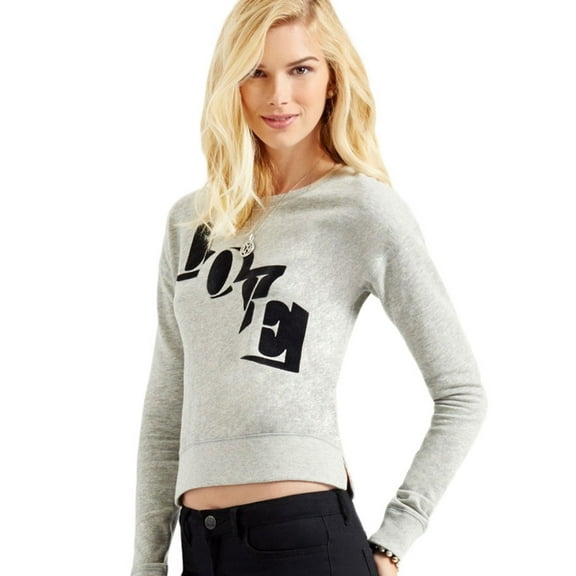 Aeropostale Womens LOVE Sweatshirt, Grey, Juniors, X-Large