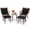 Natural, variant on LOGYAT 5 Piece Outdoor Bistro Set, Patio Rattan Conversation Furniture Set with Cushioned Chairs,1 Square Table and 2 Ottoman for Porch, Balcony, Poolside, Patio,Natural