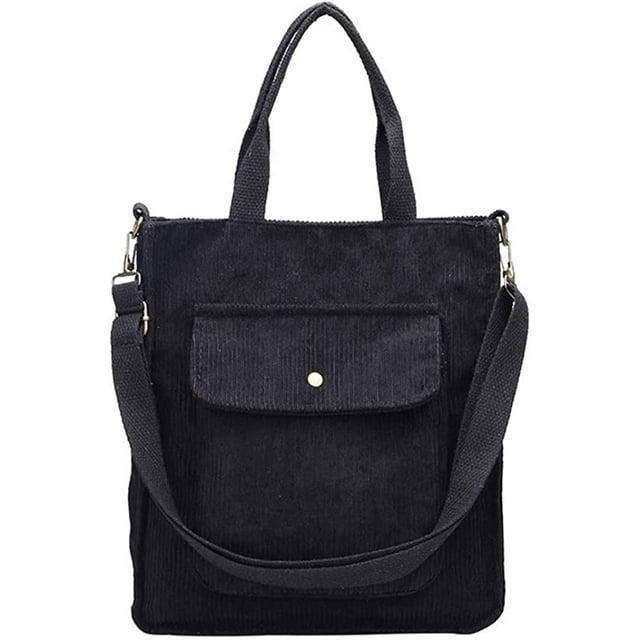 LHSHID Women Trendy Corduroy Hobo Tote Bag Retro Shoulder Bag Big Capacity with Multi Pocket