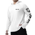 thumbnail image 2 of WELIGU Men's UPF 50+ Sun Protection Hoodie Shirt Long Sleeve SPF Fishing Outdoor UV Hiking Lightweight Shirts Guoqi-White-L, 2 of 6