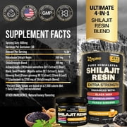 Zoyava Shilajit Resin, New & Improved Pure Himalayan Organic Resin with Black Seed Powder Ashwagandha Panax Ginseng High Potency Herbal Blend for Enhanced Energy Made for Men & Women Honey Flavor 50