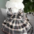 thumbnail image 6 of Dog Harness Dress with Leash Set, Princess Dog Dress for Small Dog Girl,Fashion Simple Plaid Puppy Dresses with D Ring,x-Small, 6 of 11