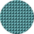 thumbnail image 1 of Ahgly Tapis Rond Lavable en Machine Intérieur Transitionnel Turquoise Bleu Vif, 4 Pieds Rond, 1 of 7