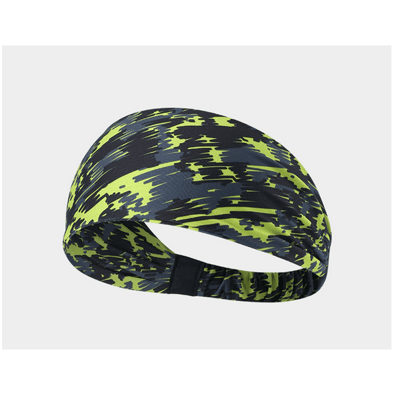 HOWEN Sports Headband for Men Women Moisture Wicking Sweat Band Elastic Wide Hair Band,86% Chinlon, 14% Lycra Spandex,Yellow Camo
