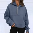 thumbnail image 4 of Ladies Tops Fall Winter Loose Fit Hooded Long-sleeved Bell Off the Shoulder Hoody Solid Color Hoodie Cotton Sweatshirt(BU1,L), 4 of 6
