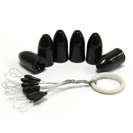 Harmony Fishing - Tungsten Worm Weights & Weight Pegs (Select Size/Qty) for bass fishing (1/16 oz (8