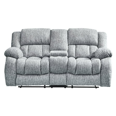 Global Furniture USA U250 Gray Fabric Console Reclining Loveseat